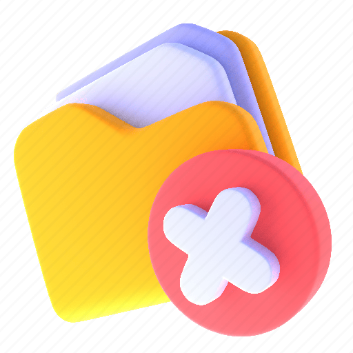 Remove, 2, file, folder, document, media 3D illustration - Download on Iconfinder