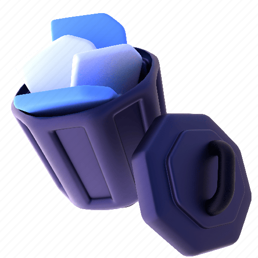 Trash, 2, file, folder, document, media 3D illustration - Download on Iconfinder