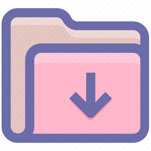 Archive, arrow, documents, download, folder, in, inside icon - Download on Iconfinder