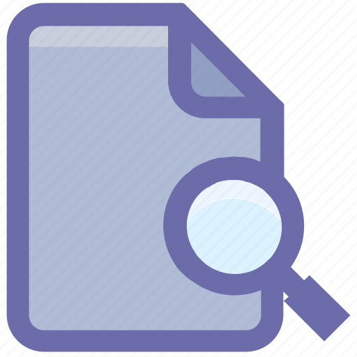 Document, file, find, magnifier, magnifying glass, search, searching icon - Download on Iconfinder