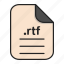 document, file, format, rtf, text 