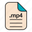 document, extension, file, format, mp4, video 