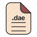 dae, document, file, file 3d, format, type
