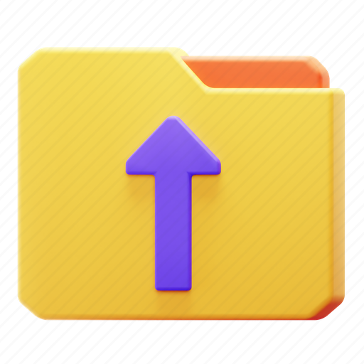 Folder, upload, storage, archive, cloud, files, arrow 3D illustration - Download on Iconfinder