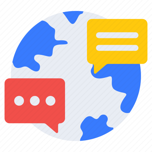 Global communication, global chat, global message, global sms, global text icon - Download on Iconfinder
