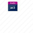 ac3, audio, file format, music, sound, extension