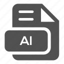 ai, document, extension, file, format, type, vector 
