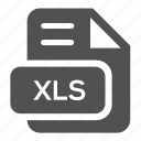 document, excel, extension, file, format, type, xls 