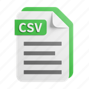 csv, file, format, extension, type