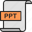 document, extension, file, format, page, power point, ppt 