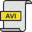 avi, document, extension, file, format, page, video 