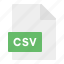 csv, document, extension, file, format 