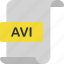 avi, document, extension, file, format, page, video 