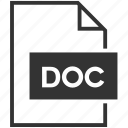 doc, file format, data, document, extension, text 