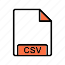 csv, extension, fie type