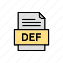 def, document, file, format