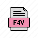 document, f4v, file, format