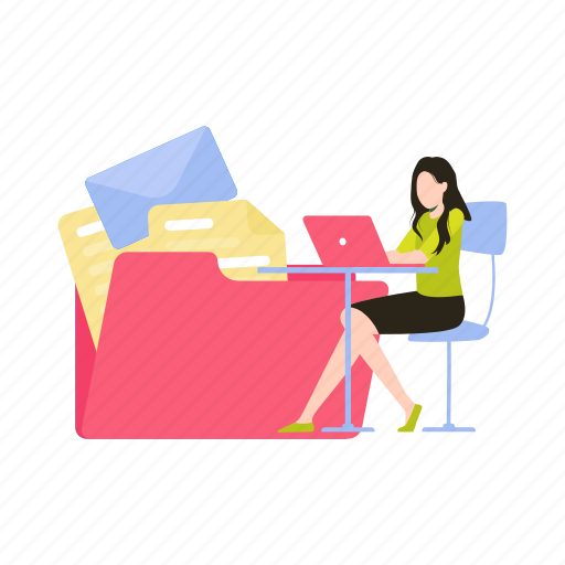 Female, working, laptop, table, online icon - Download on Iconfinder