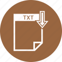 document, extension, file, format, txt, type