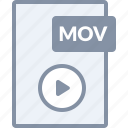 document, file, mov, movie, paper, play, video