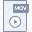 document, file, mov, movie, paper, play, video 