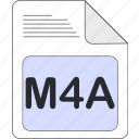 data, document, extension, file, file type, format, m4a