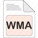 data, document, extension, file, file type, format, wma