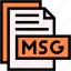 msg, format, type, archive, file, and, folder 
