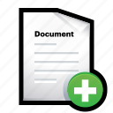 document, new, add, file, create, page 