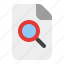 search, file, document, find, magnifier, data, zoom, magnifying glass, page 
