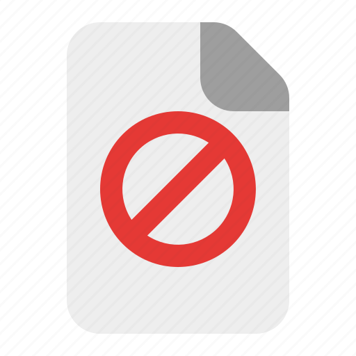 Block, file, document, banned, denied, page, data icon - Download on Iconfinder