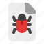 bug, file, page, document, data, insect, virus, malware, infected 