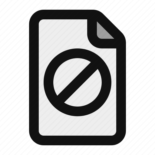 Block, file, document, banned, denied, page, data icon - Download on Iconfinder