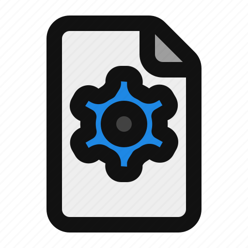 Setting, file, document, format, data, page, gear icon - Download on Iconfinder