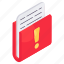 folder error, folder alert, folder warning, folder caution, document error 