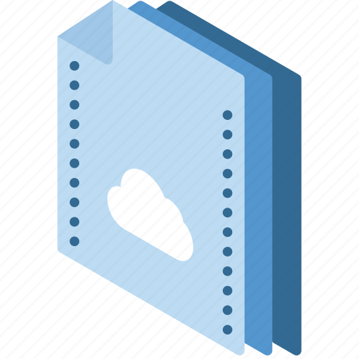 Cloud, file, folder, isometric icon - Download on Iconfinder