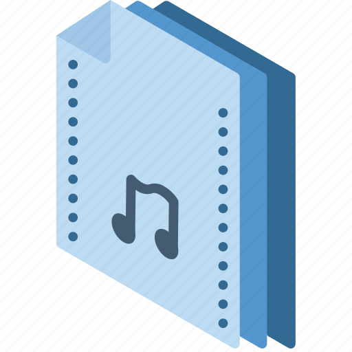 File, folder, isometric, music icon - Download on Iconfinder