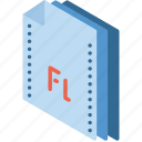 file, flash, folder, isometric