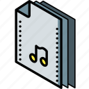 file, folder, isometric, music