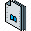 bookmarks, file, folder, isometric
