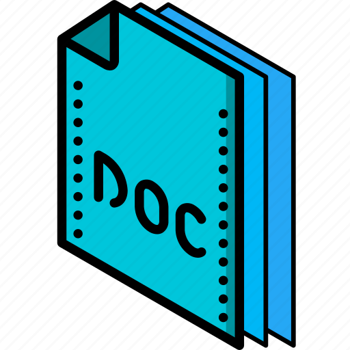 Doc, file, folder, isometric, word icon - Download on Iconfinder