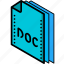 doc, file, folder, isometric, word 