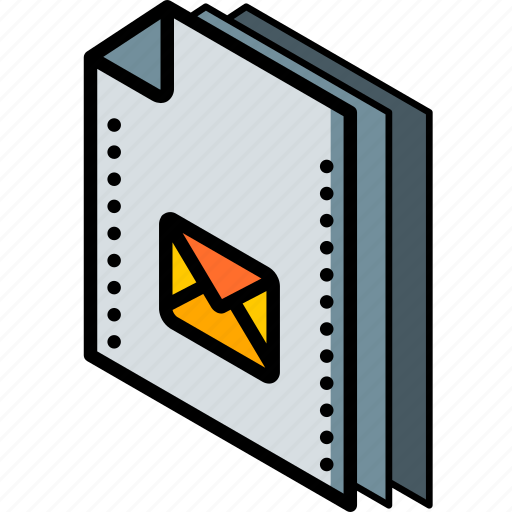 File, folder, isometric, mail icon - Download on Iconfinder