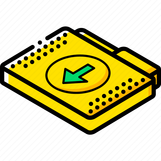 Download, file, folder, isometric icon - Download on Iconfinder