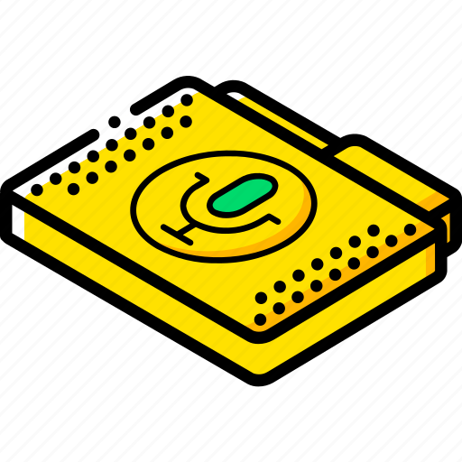 File, folder, isometric, recordings icon - Download on Iconfinder