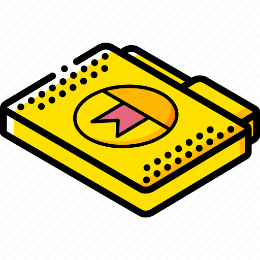 Bookmark, file, folder, isometric icon - Download on Iconfinder