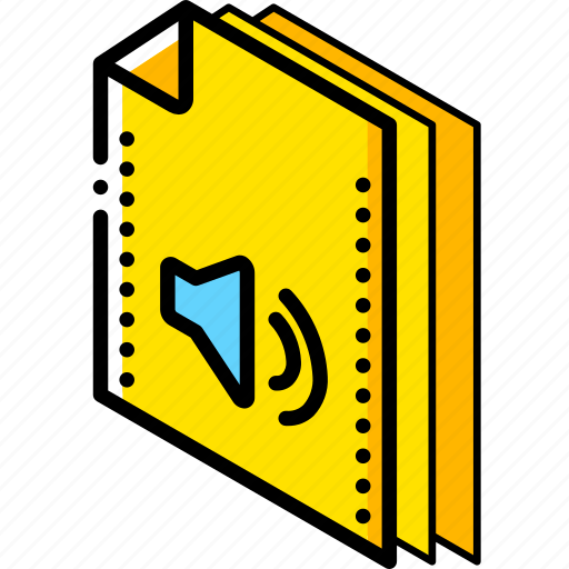 File, folder, isometric, sound icon - Download on Iconfinder