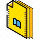 bookmarks, file, folder, isometric