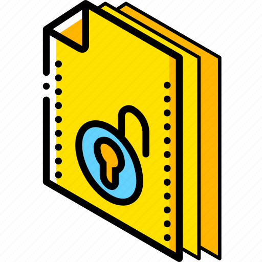 File, folder, isometric, unlock icon - Download on Iconfinder