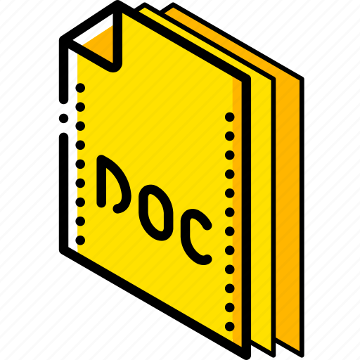 Doc, file, folder, isometric, word icon - Download on Iconfinder